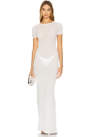 Lovers And Friends Maxivestido aprile sheer en color talla L en - White. Talla L (también en M, S, XS, XXS).