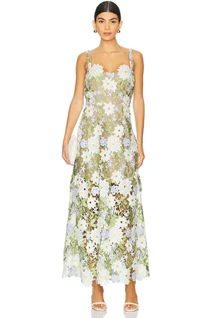 ELLIATT Vestido midi flora en color verde talla M en - Green. Talla M (también en S).