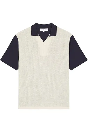 Palmes Textured zip polo en color azul marino talla L en - Navy. Talla L (también en M, XL/1X).