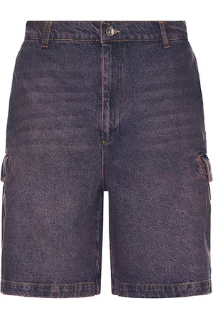 FLÂNEUR Denim cargo shorts en color morado talla L en - Purple. Talla L (también en M, S, XL/1X).