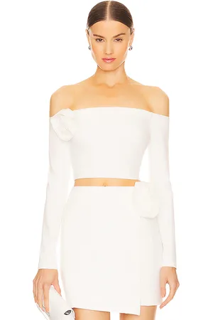 Nicholas Top con hombros descubiertos elaina en color blanco talla S en - White. Talla S (también en XS).