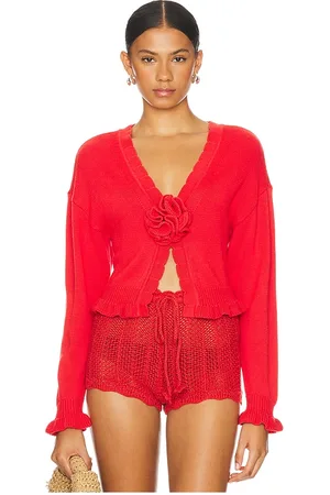 Tularosa Cárdigan jovien rosette en color talla L en - Red. Talla L (también en M, S, XS, XXS).