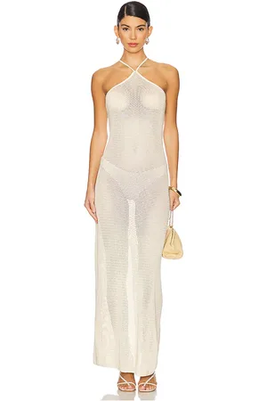 Seafolly Vestido knit maxi en color ivory talla L en - Ivory. Talla L (también en M, S).