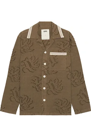 Oas Camisa dobby billie en color talla L en - Grey. Talla L (también en M, S, XL/1X).