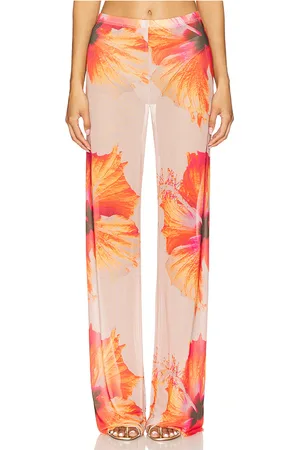 GOOD AMERICAN Pantalón pierna ancha en color orange,neutral talla 1X en - Orange,Neutral. Talla 1X (también e