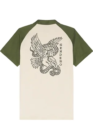 Sendero Provisions Camisa saloon raglan en color cream,green talla L en - Cream,Green. Talla L (también en M, S, XL/