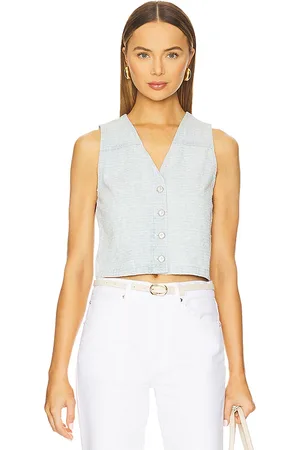RAG&BONE Top chaleco juliana en color bebe azul talla 0 en - Baby Blue. Talla 0 (también en 00, 10, 12, 2).