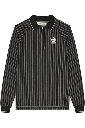 Metalwood Polo de manga larga ribbed en color talla L en - Black. Talla L (también en M, S, XL/1X).