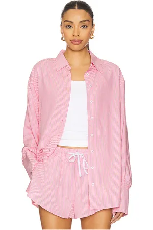 MORE TO COME Shirlie button down top en color rosado talla L en - Pink. Talla L (también en M, S, XL, XS).
