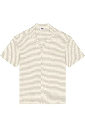 Saks Fifth Avenue Camisa bowling checkered en color crema talla L en - Cream. Talla L (también en M, S, XL/1X).