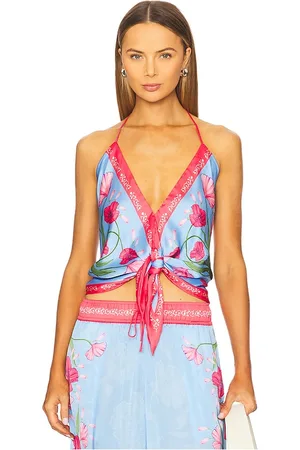 Agua Bendita Blusa harmony en color azul, rojo talla L en - Blue,Red. Talla L (también en M, S, XL, XXL).
