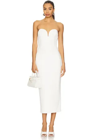 SANS FAFF Vestido midi evening en color talla L en - White. Talla L (también en S, XS).