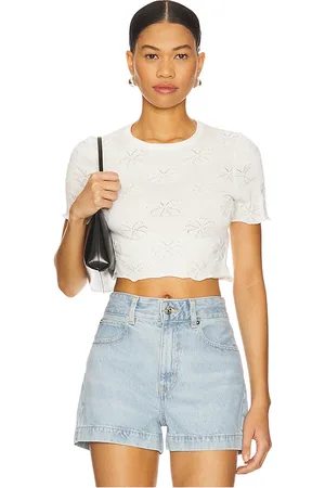 Minkpink Camiseta de punto pointelle bowie en color talla L en - White. Talla L (también en M, S, XS).