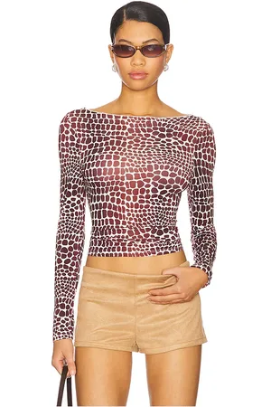 Miaou Top manga larga amelia en color chocolate talla M en - Chocolate. Talla M (también en S, XS).