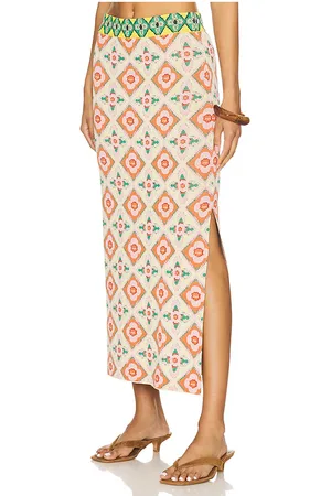 MISA Falda midi gwen en color pink,lemon talla L en - Pink,Lemon. Talla L (también en M, S, XS).