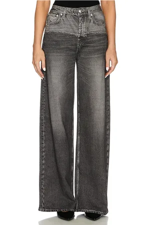 RAG&BONE Jeans wide leg tiro alto miramar sofie en color charcoal talla 26 en - Charcoal. Talla 26 (también en 27, 28).