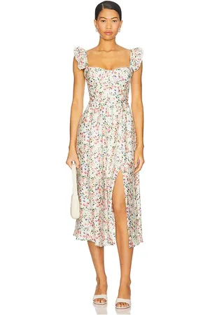 ASTR Vestido midi dress en color crema talla L en - Cream. Talla L (también en M, S, XS).