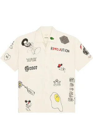 Kardo Camisa tattoo en color crema talla M en - Cream. Talla M (también en S, XL/1X).