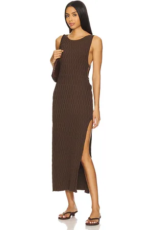 Free People Vestido midi lilliana en color marrón talla L en - Brown. Talla L (también en M, S, XL, XS).