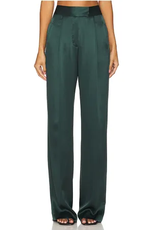 The Sei Pantalón con trabillas wide leg en color verde oscuro talla 2 en - Dark Green. Talla 2 (también en 0).