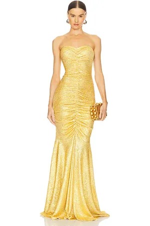 Norma Kamali Vestido de cola de pez sin tirantes en color oro metálico talla L en - Metallic Gold. Talla L (también en M, S).