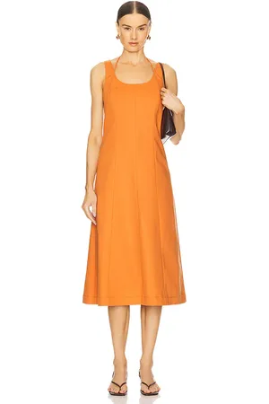 Vince Vestido de tirantes con costura en color naranja talla 0 en - Orange. Talla 0 (también en 00, 2, 4, 6, 8).