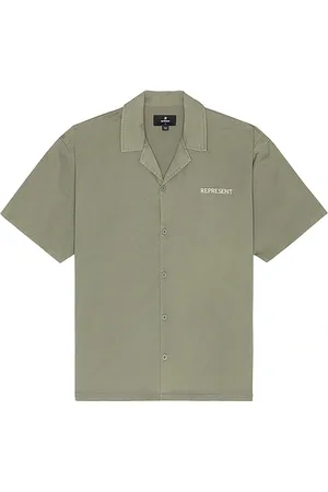 Represent Camisa de cuello campamento script en color gris talla L en - Grey. Talla L (también en M, S, XL/1X).