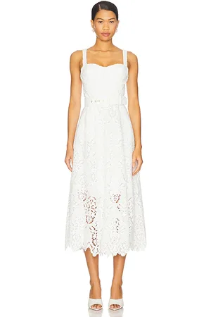 Cara Cara Vestido midi calypso en color blanco talla 10 en - White. Talla 10 (también en 12).