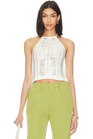 MORE TO COME Taryn fringe top en color blanco talla L en - White. Talla L (también en M, S, XS).
