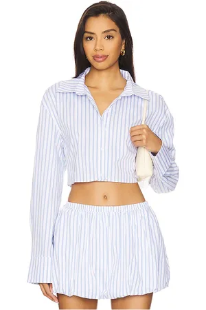 MORE TO COME Carmin button down top en color azul talla L en - Blue. Talla L (también en M, S, XL, XS).