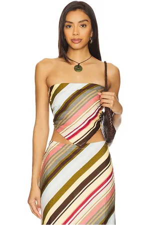 FAITHFULL THE BRAND Top sin tirantes antibes en color brown,olive,baby blue talla L en - Brown,Olive,Baby Blue.