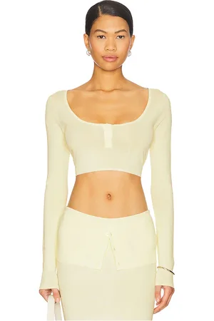 Lioness Amour crop top en color amarillo limon talla L en - Lemon. Talla L (también en M, S, XL, XS).