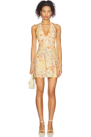 FAITHFULL THE BRAND Minivestido mira en color amarillo talla L en - Yellow. Talla L (también en M, S, XL, XS