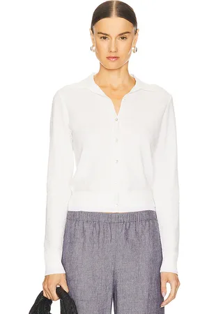 Vince Cárdigan de malla de doble capa en color blanco talla L en - White. Talla L (también en M, S, XL, XS, XXS).