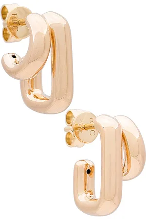 EF Collection Pendientes gigantes double gold en color oro metálico talla all en - Metallic Gold. Talla all.
