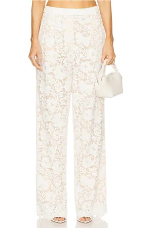 SANS FAFF Pantalones de encaje con pinzas estelle en color talla L en - White. Talla L (también en S, XS).