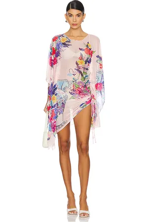 Agua Bendita Minivestido con transparencias en color durazno talla L en - Peach. Talla L (también en M, S).