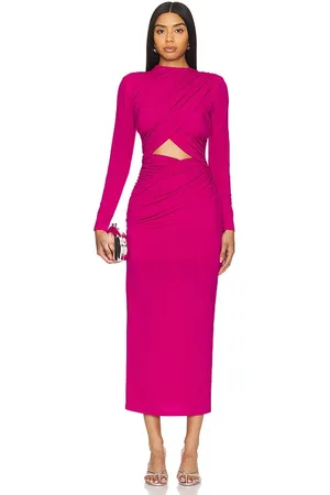 Misha Vestido midi emmeline en color rosado talla S en - Pink. Talla S (también en XL, XXS).