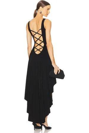 Norma Kamali Vestido sin mangas de corte alto y bajo en color talla L en - Black. Talla L (también en M, S, XL, XS).
