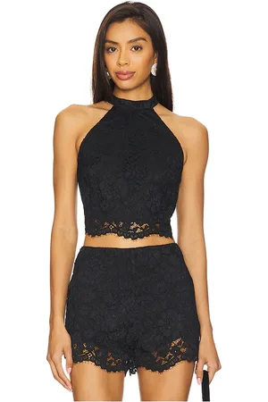 Amanda Uprichard X revolve brynley top en color talla L en - Black. Talla L (también en M, S, XS).