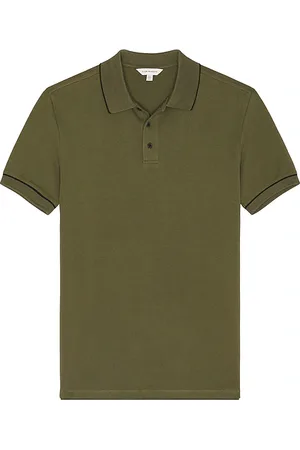 CLUB MONACO Polo tipped pique en color verde oliva talla L en - Olive. Talla L (también en M, S, XL/1X).