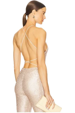 Norma Kamali Low back mio en color oro metálico talla L en - Metallic Gold. Talla L (también en M, S, XL).