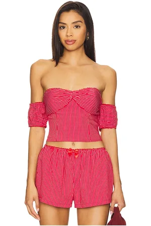 MORE TO COME Mazzie off shoulder top en color rojo talla L en - Red. Talla L (también en M, S, XL, XS, XXS).