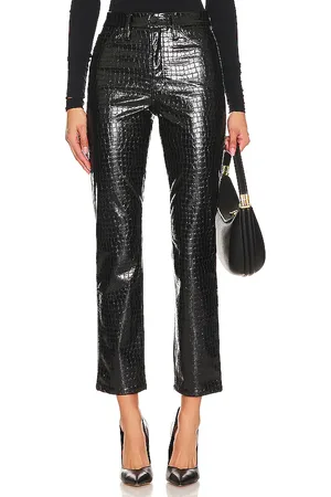 GOOD AMERICAN Pantalón good classic en color negro talla 22 en - Black. Talla 22 (también en 24).