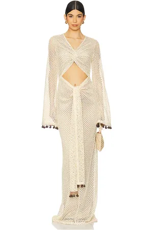 Andrea Iyamah Vestido teri en color talla L en - Cream. Talla L (también en M, XL, XXL).
