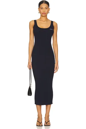 We11 Done Vestido midi en color talla L en - Navy. Talla L (también en M, S).