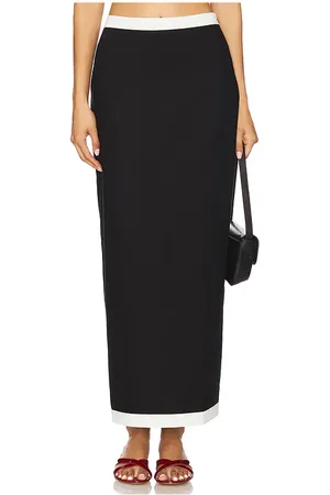 4th & Reckless Falda maxi brea en color talla L en - Black. Talla L (también en M, S, XL, XS).