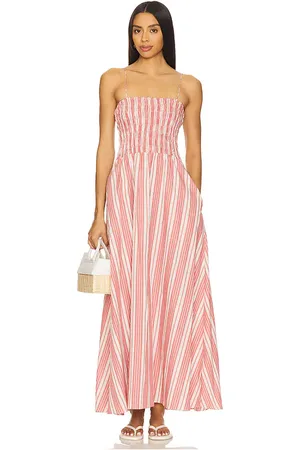 FAITHFULL THE BRAND Maxivestido lida en color coral talla L en - Coral. Talla L (también en M, S, XL, XS).