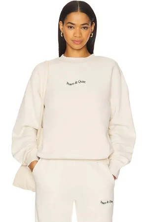 Museum of Peace and Quiet Sudadera deportiva cuello redondo wordmark en color crema talla L en - Cream. Talla L (tambi