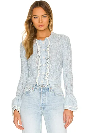 Tularosa Cárdigan starlene en color bebe azul talla M en - Baby Blue. Talla M (también en S, XS).